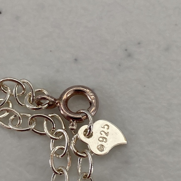 925 Sterling Silver Triple Swirl Dangle Necklace / Choker - Picture 6 of 11